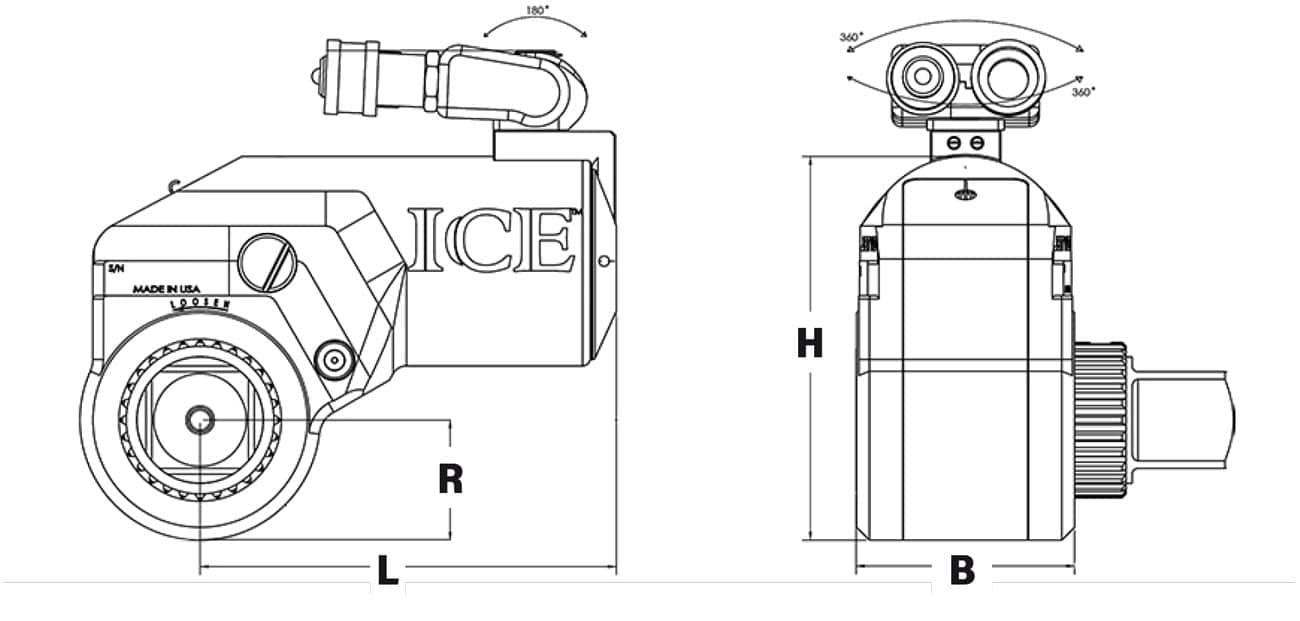hytorc hydraulikschrauber ICE technische zeichnung HYTORC Deutschland